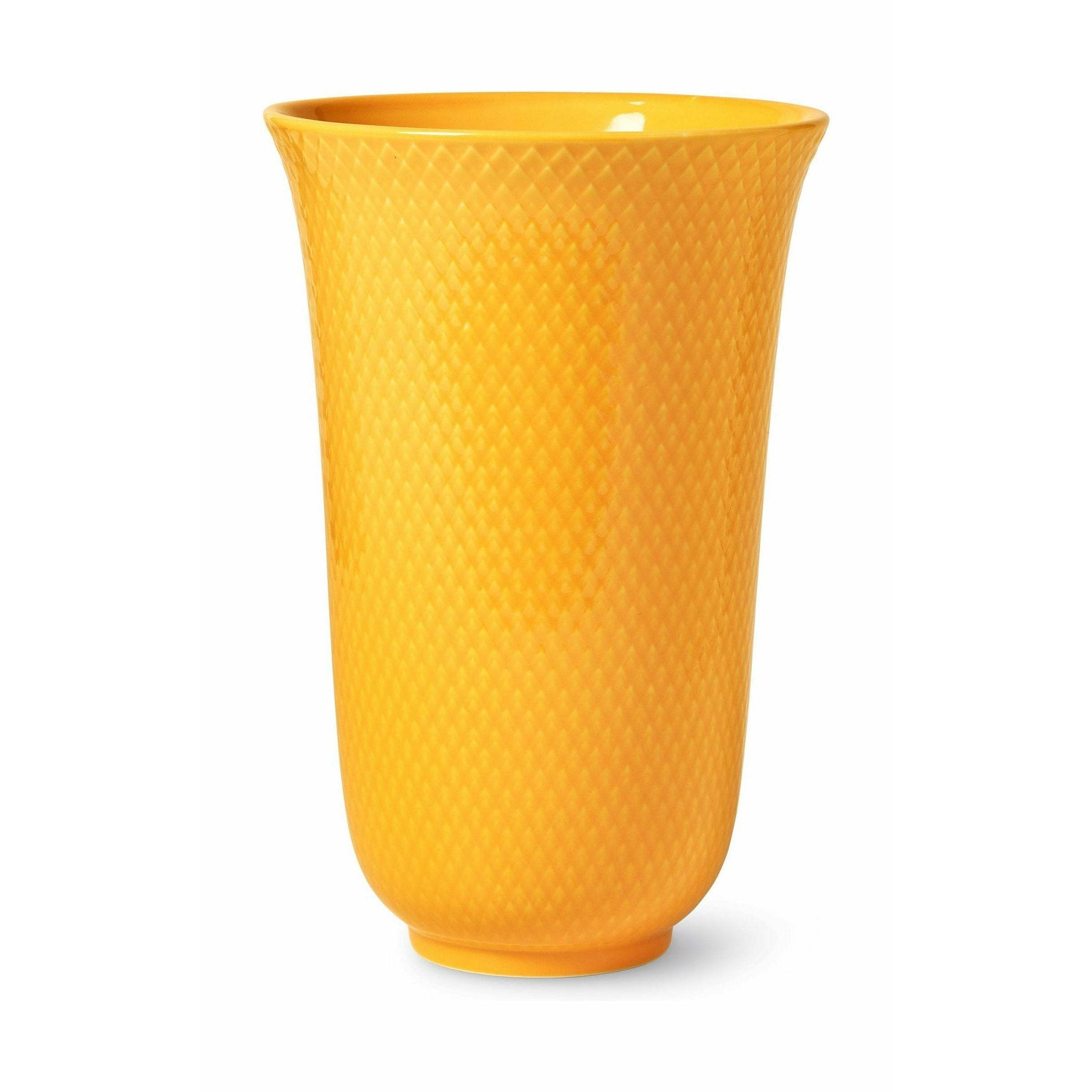 Lyngby Porcelæn Vase de couleur Rhombe 20 cm, jaune