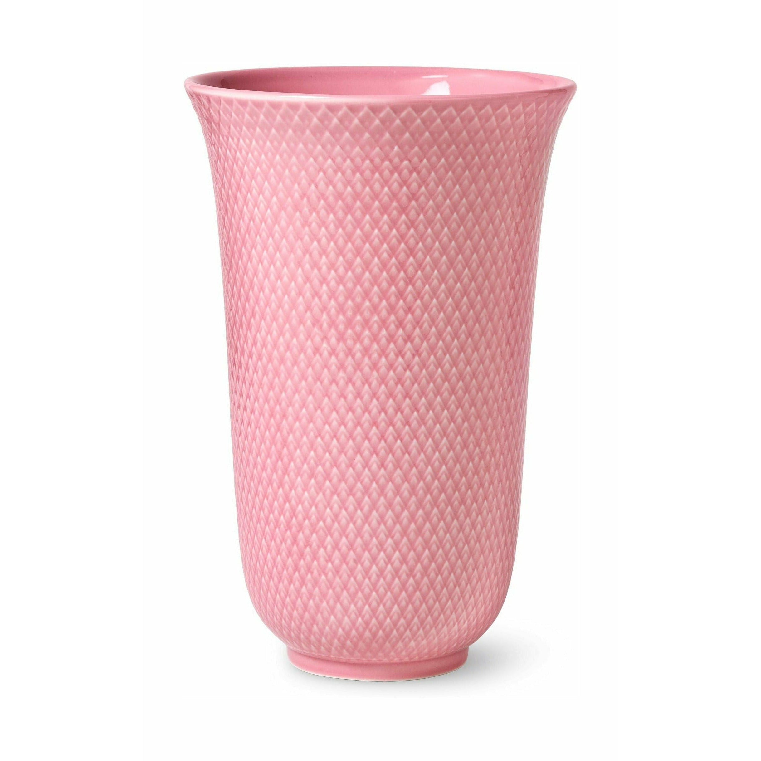 Lyngby Porcelæn Vase de couleur Rhombe 20 cm, rose