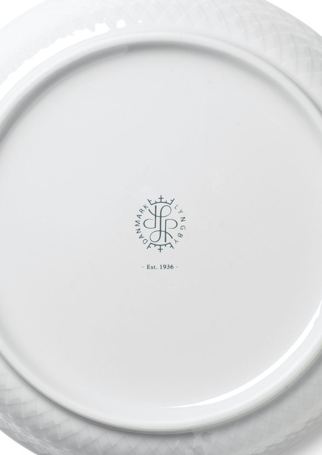 Lyngby Porcelæn Plaque de dessert Rhombe Ø16 cm, blanc