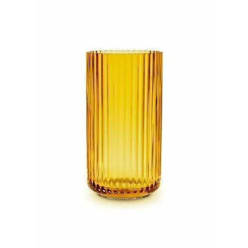 Lyngby Porcelæn Vase H15,5 cm handblåst glas, bärnsten