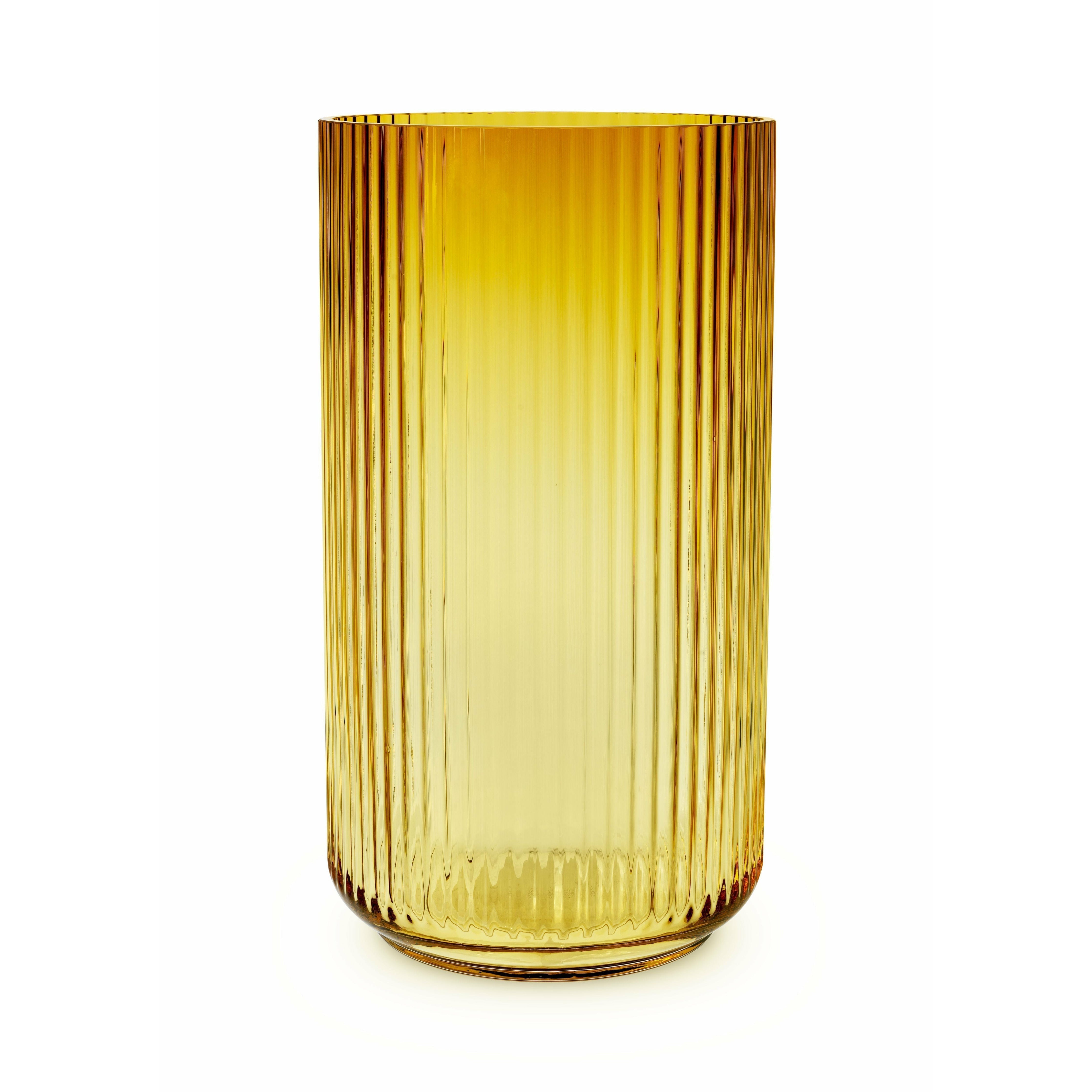 Lyngby Porcelæn Vase Blown Glass 38 cm, ambra