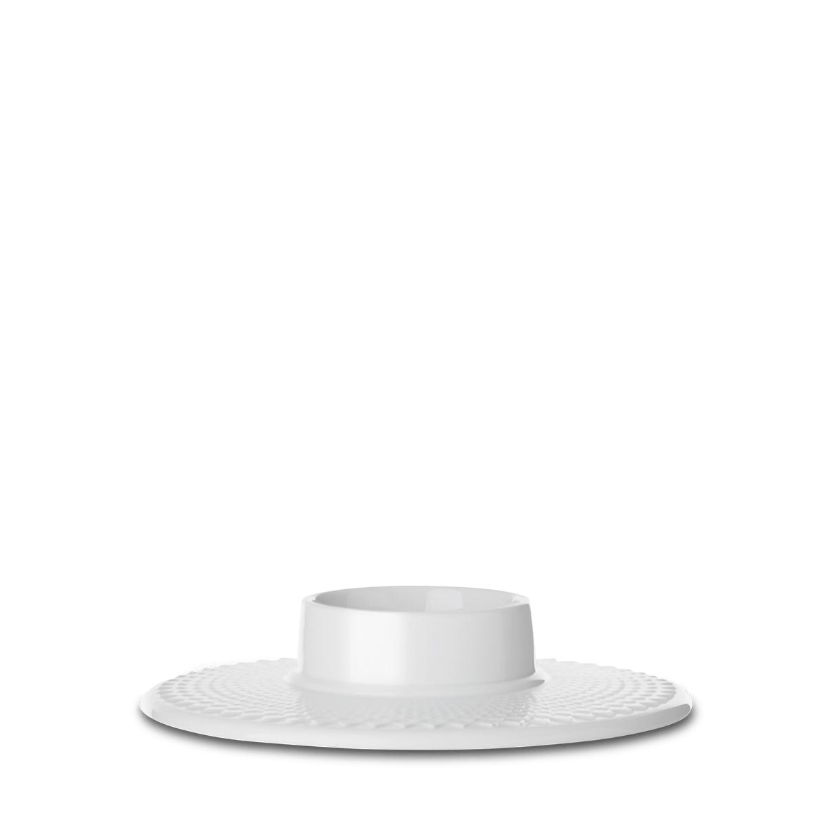 lyngby rhombe块烛台Ø14,5cm，白色