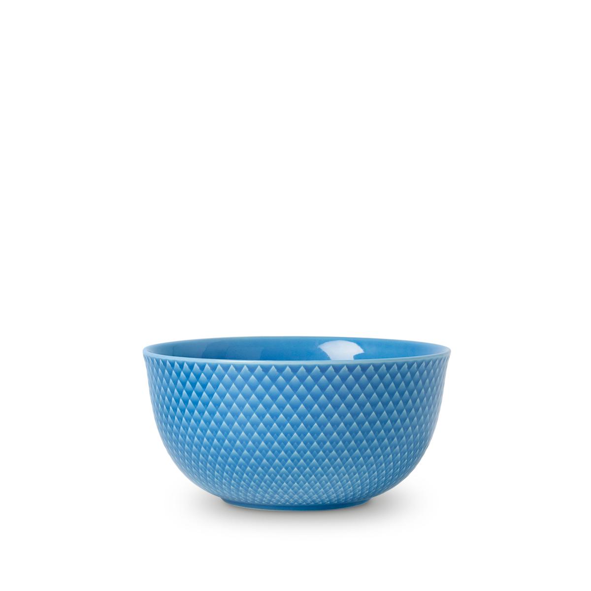 Lyngby Rhombe Sirving Bowl Blue, 17,5 cm