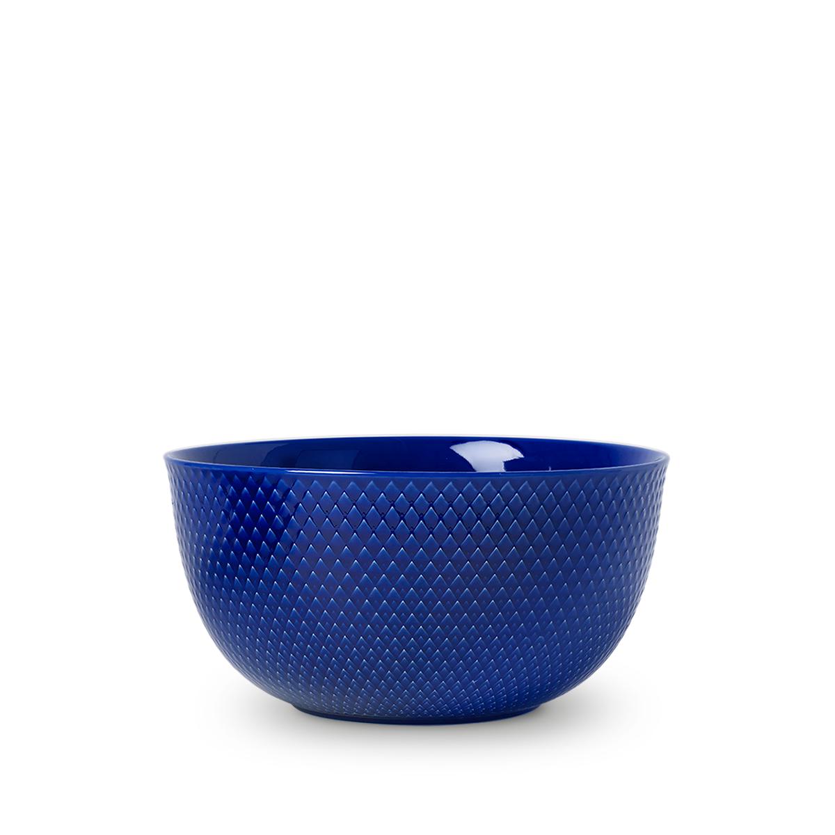 Lyngby Rhombe serverende skål mørkeblå, 22 cm
