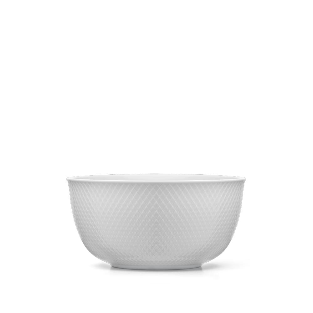 Lyngby Rhombe Sirving Bowl White, 17,5 cm