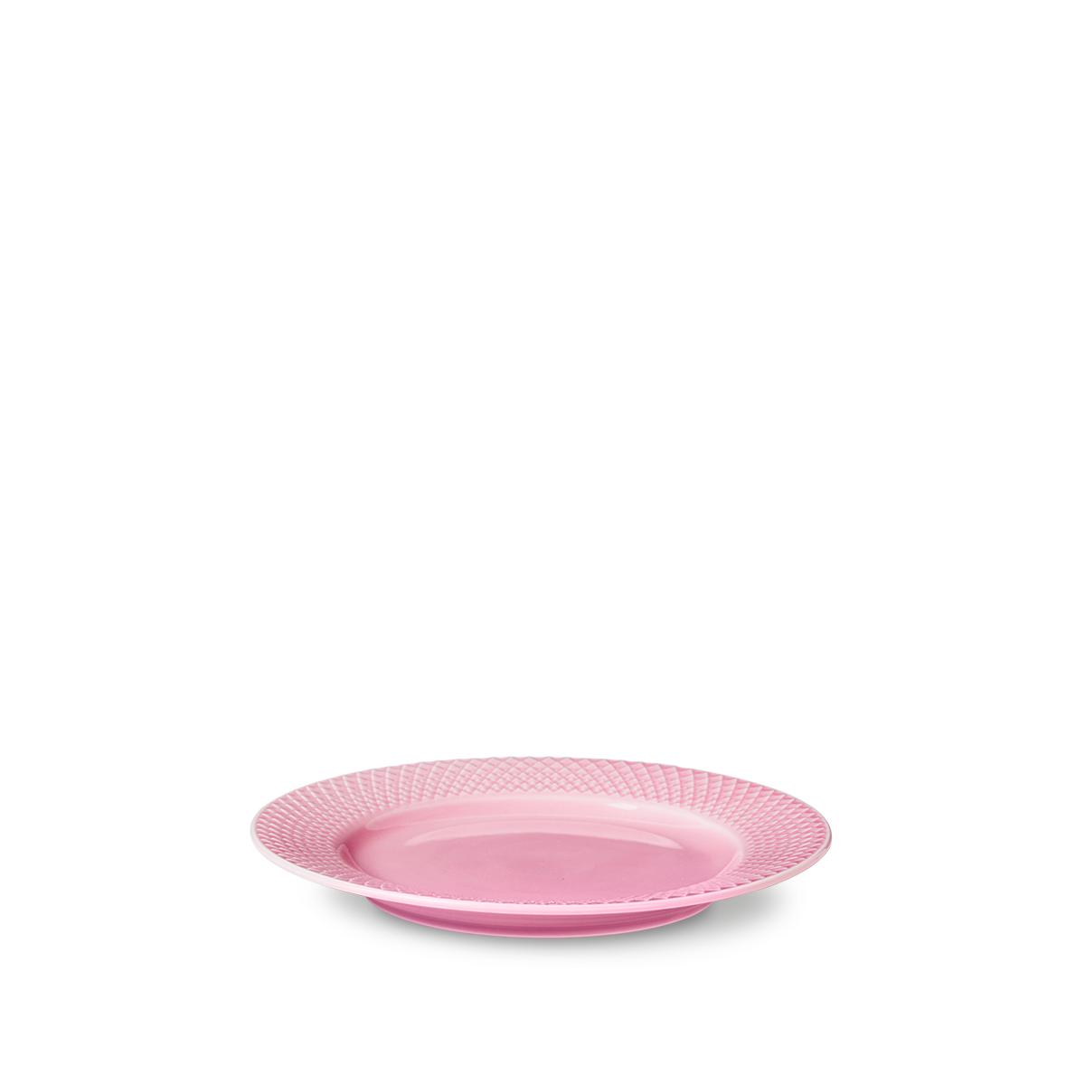 Lyngby Rhombe plade lyserød, 21 cm