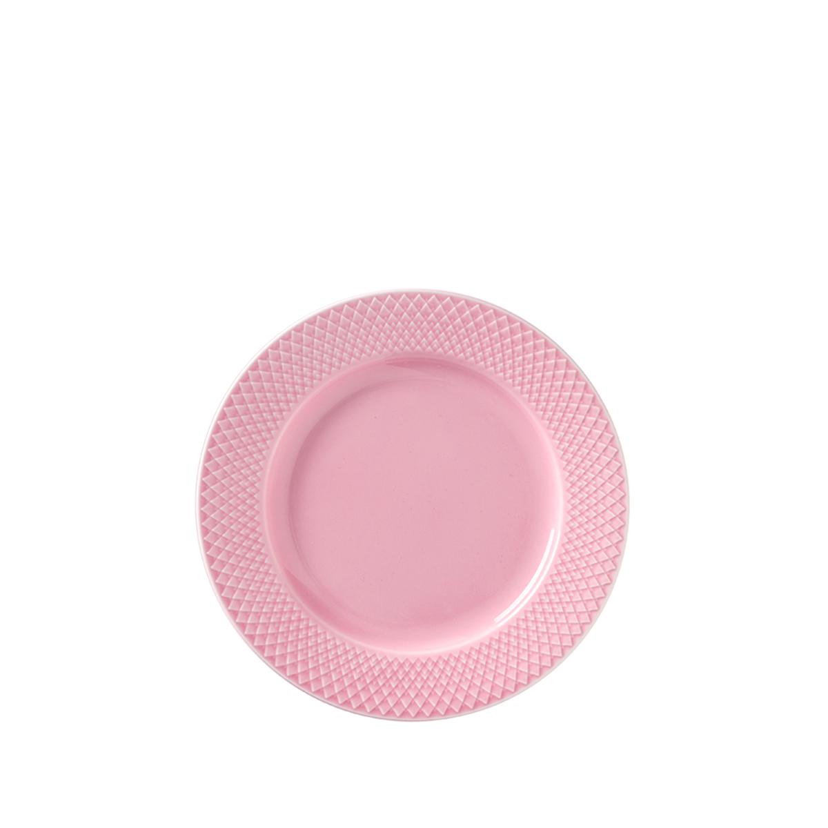 Lyngby Rhombe Plate Pink, 21 cm