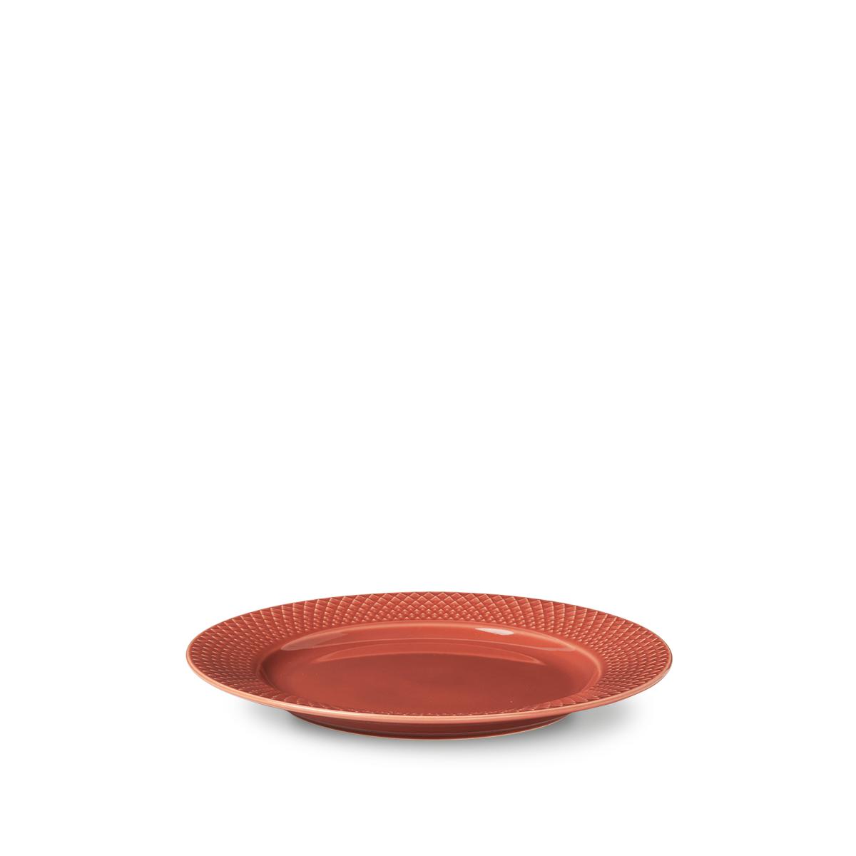 Lyngby Rhombe Plate Terracotta, 23 cm