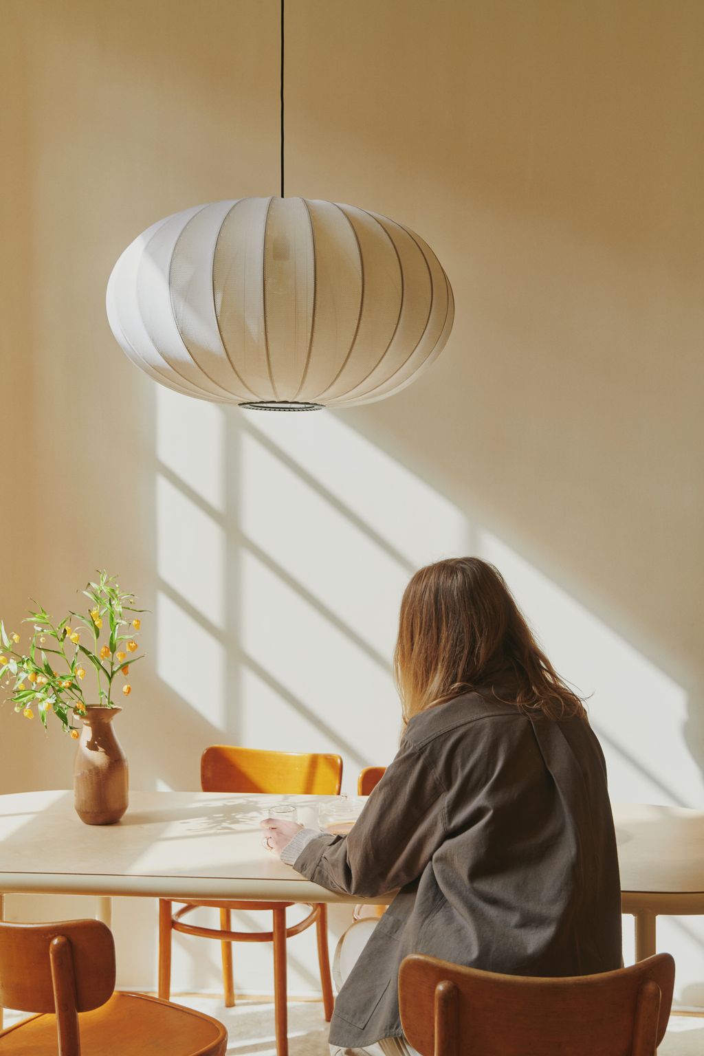 Made By Hand Sticka med 57 Oval Pendant Lamp, Sand Stone
