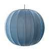 Made By Hand Gebreide met 60 ronde hanglamp, blauwe steen