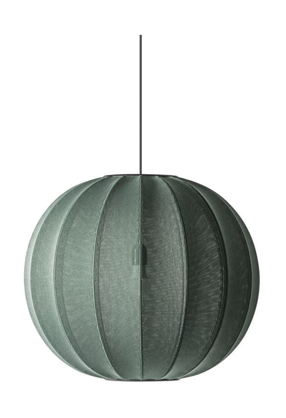 Made By Hand Knit Wit 60 Round Pendant Lamp, Tweed Green