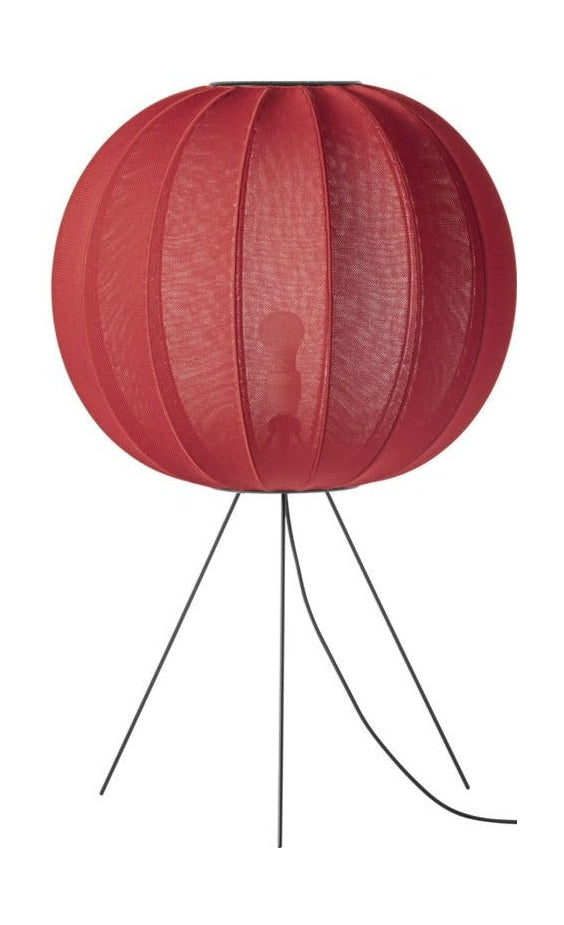 Made by Hand Trièce avec 60 lampadaire rond moyen, rouge en érable