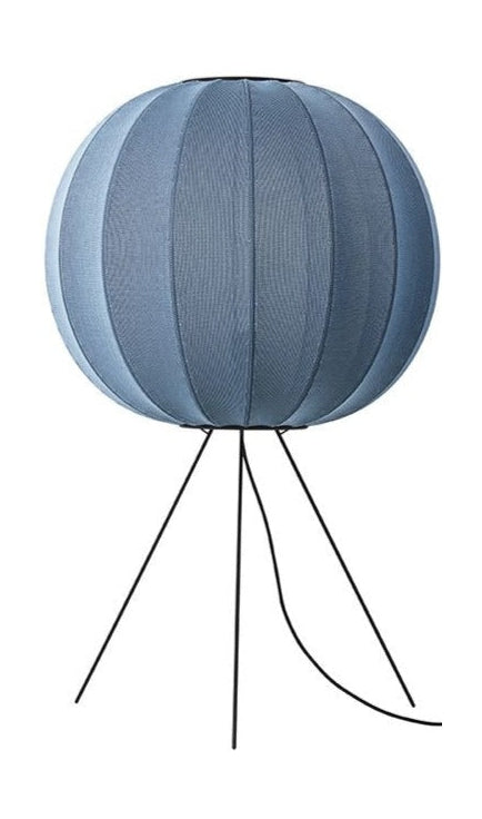 Made By Hand Gebreide met 60 ronde vloerlamp medium, blauwe steen