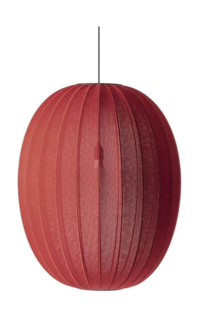 用手工编织机智制成65高椭圆形吊灯，枫红色