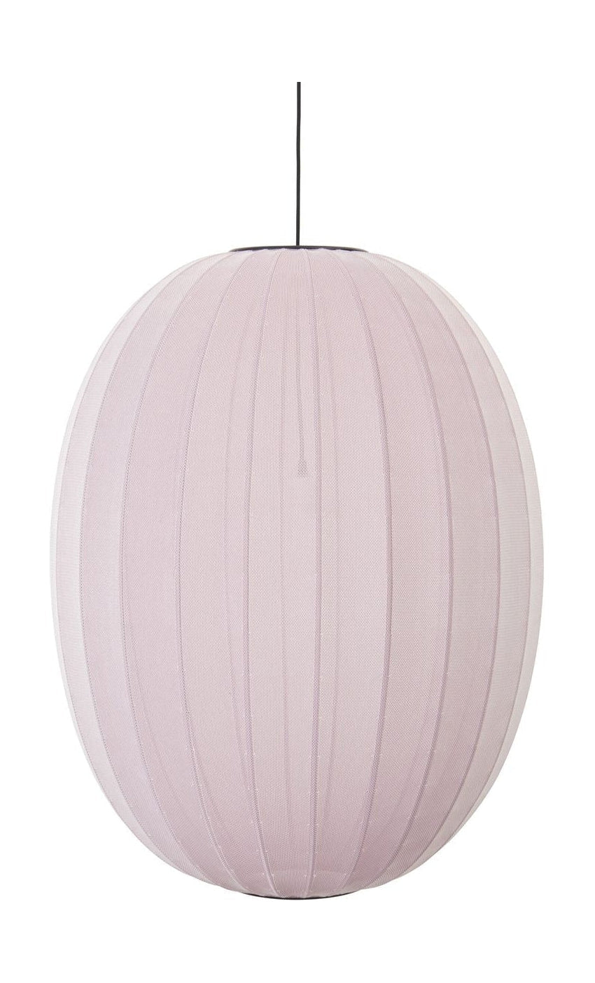 Realizzato a mano in maglia con 65 lampada a sospensione ovale alta, rosa chiaro