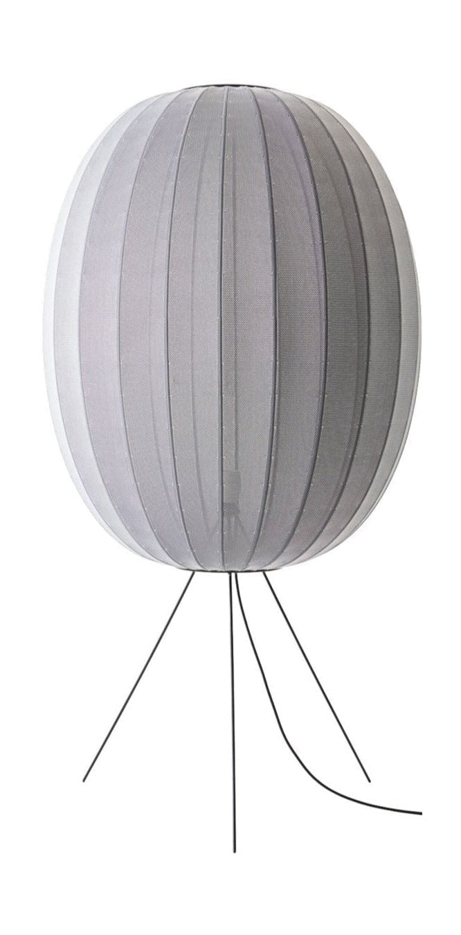 Made by Hand Strik med 65 høj oval gulvlampe medium, sølv