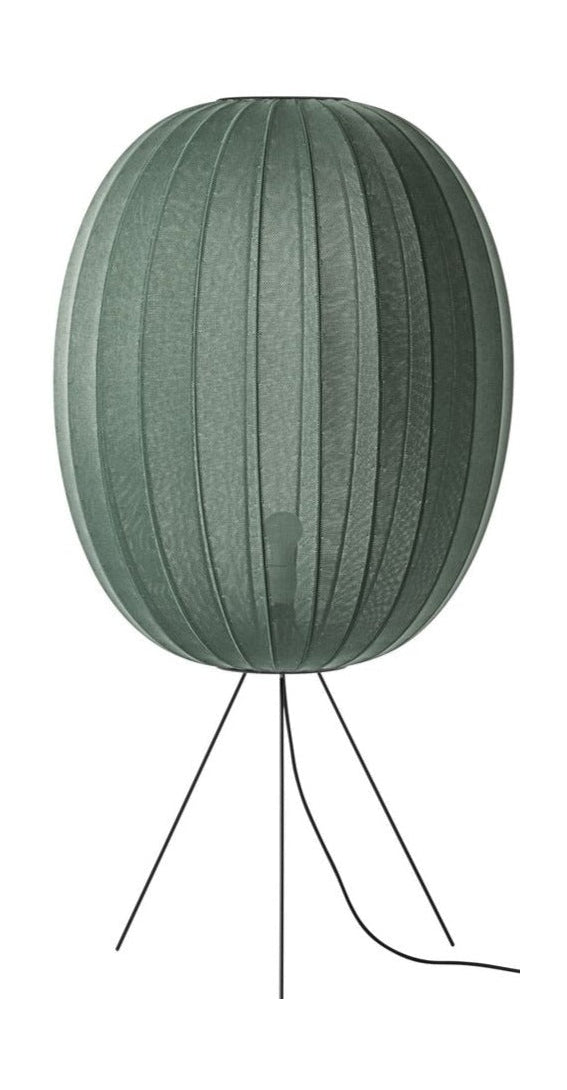 Made by Hand Strik med 65 høj oval gulvlampe medium, tweed grøn