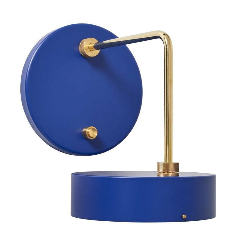 Lámpara de pared de máquina pequeña hecha a mano H: 29, azul real