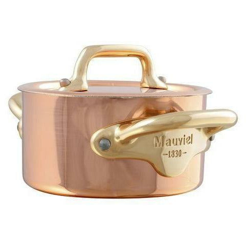 Mauviel M"150 S Mini Cooking Pot With Lid 30cl ø 9 Cm, Copper/Brass