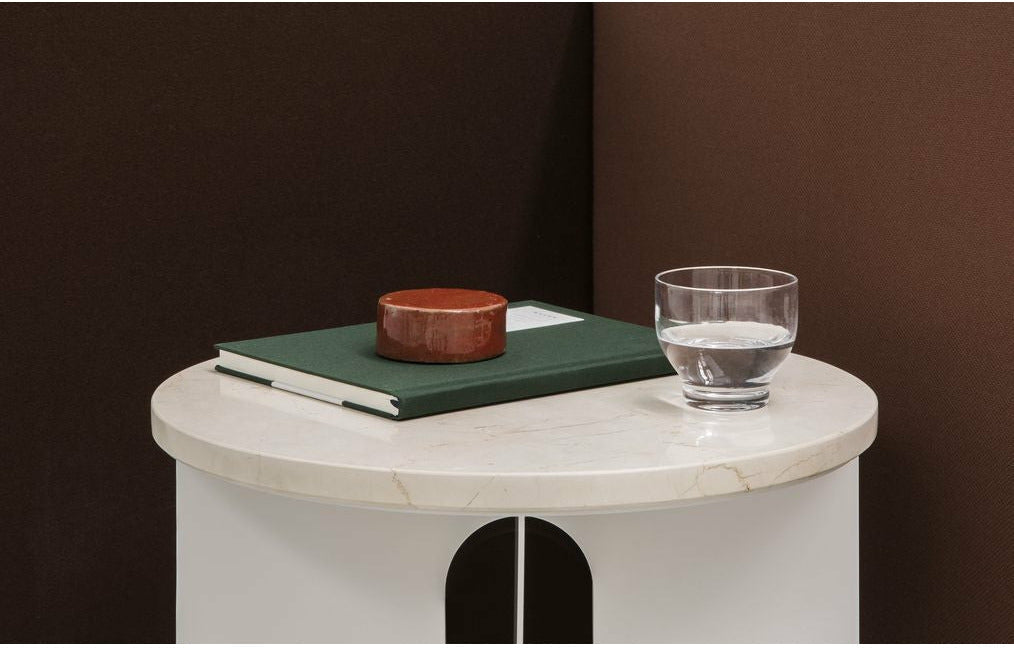 Audo Copenhagen Androgyne Side Tabletop, Crystal Rose Marmor