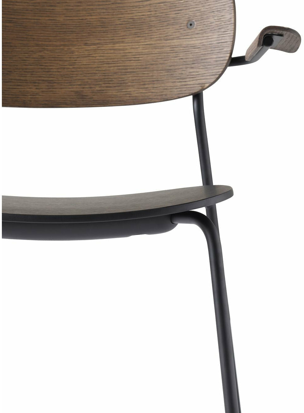Audo Copenhagen Co Food Chair With Armrest Dark Stained Oak, Black