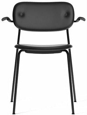 Audo Copenhagen Chaise co tipliage complet avec accoudoir en chêne noir, noir / dakar 0842