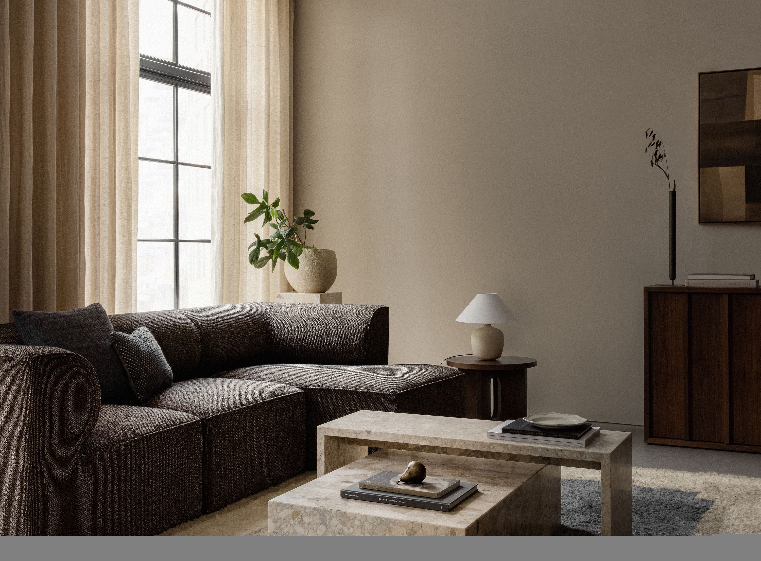 Audo Copenhagen EAVE Modulær polstret sofa hjørne til højre, Moss Orange, 86x172 cm