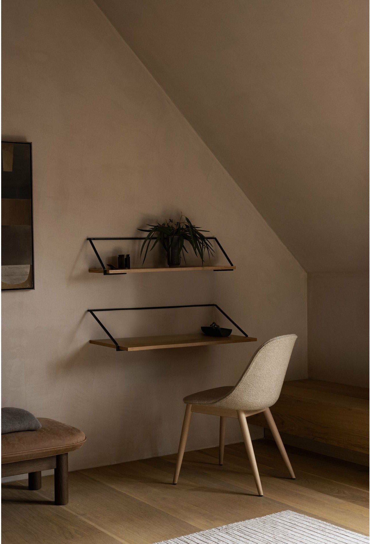 Audo Copenhagen Harbour Upholstered Dining Chair Natural Oak, Bouclé 02