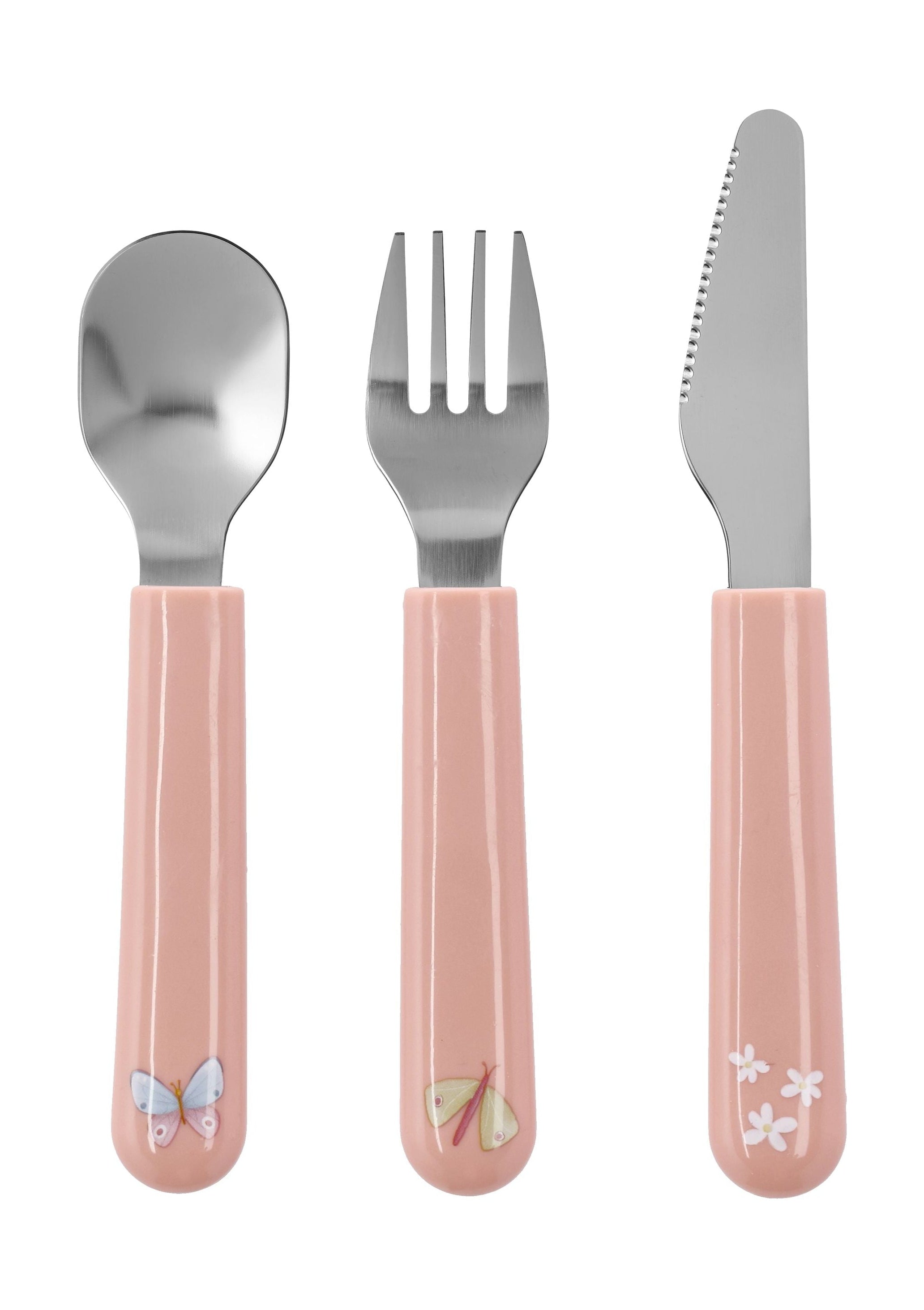 MePal Mio Children's Cutlery Set 3 stk, blóm og fiðrildi