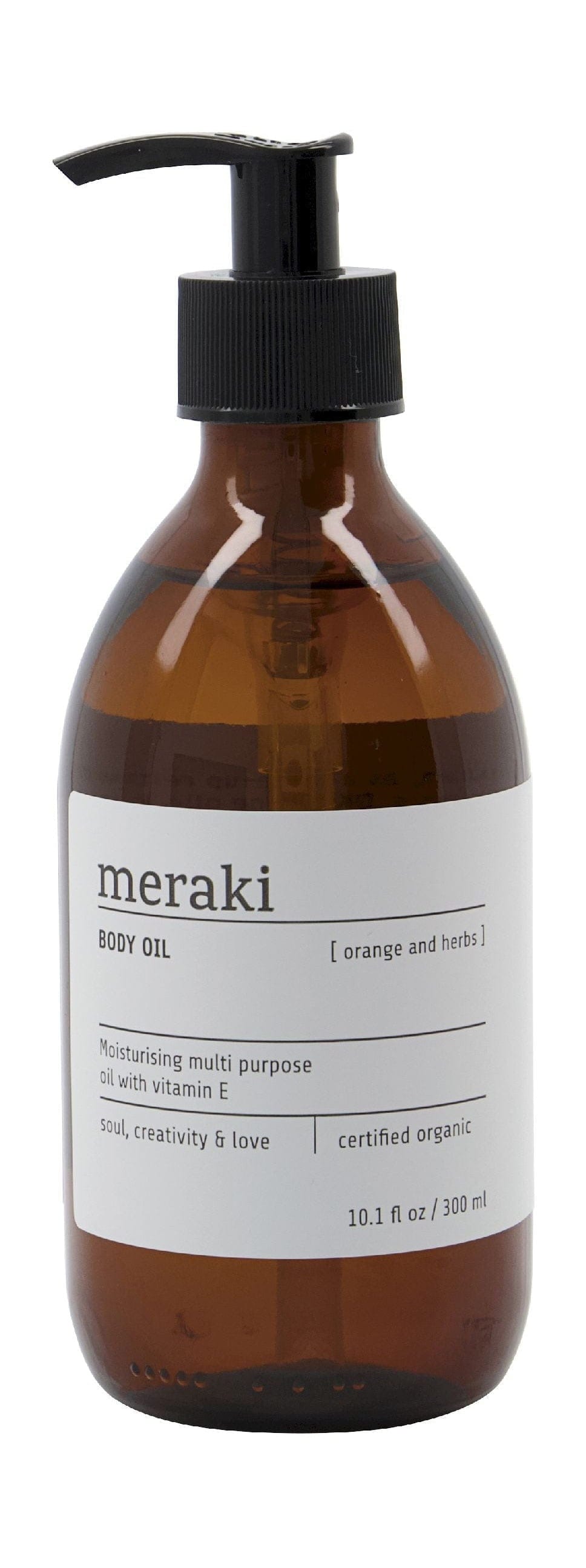 Olio per il corpo di Meraki 300 ml, arancione e erbe