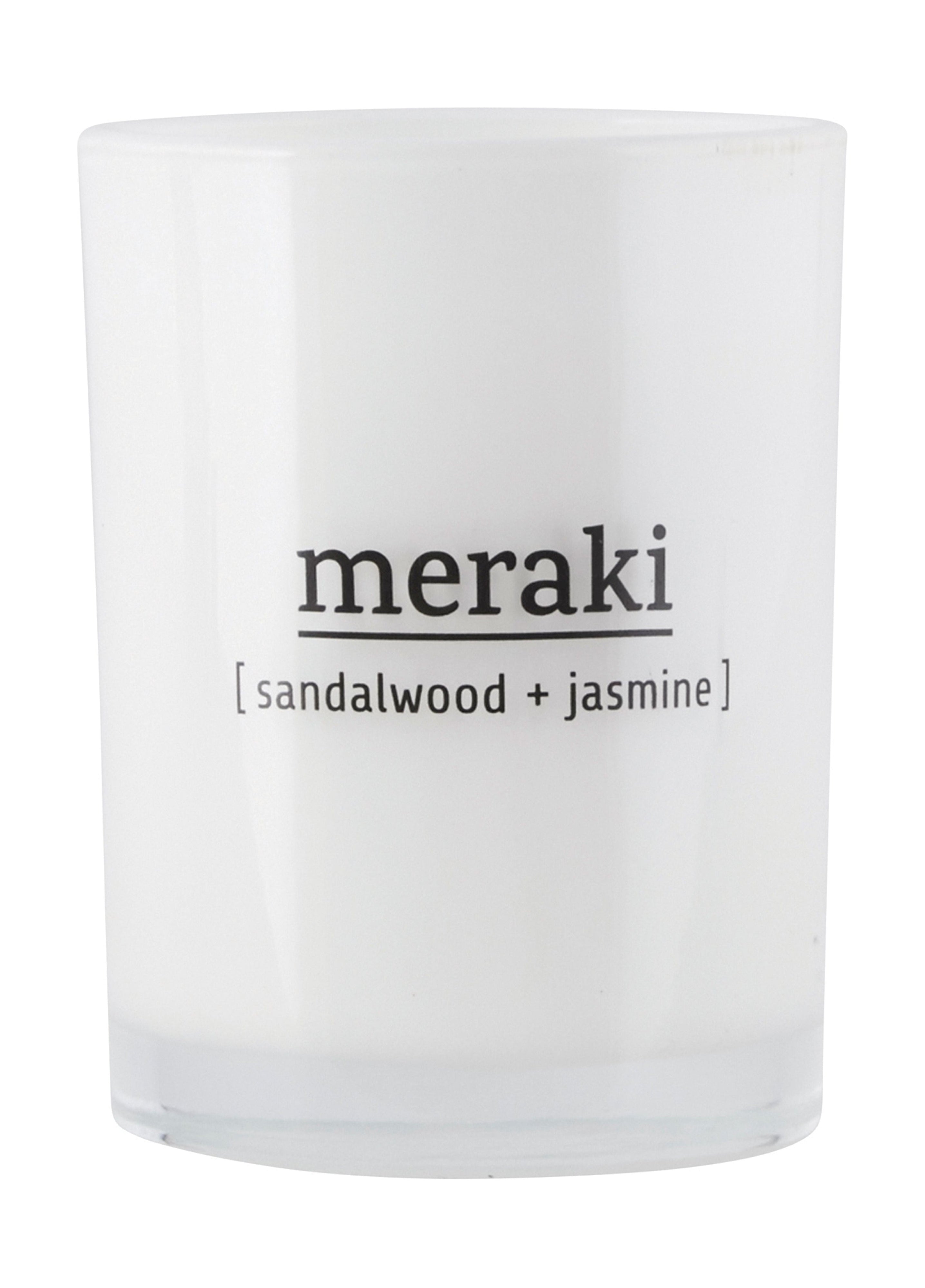 Meraki Bougie parfumée H10,5 cm, bois de santal et jasmin