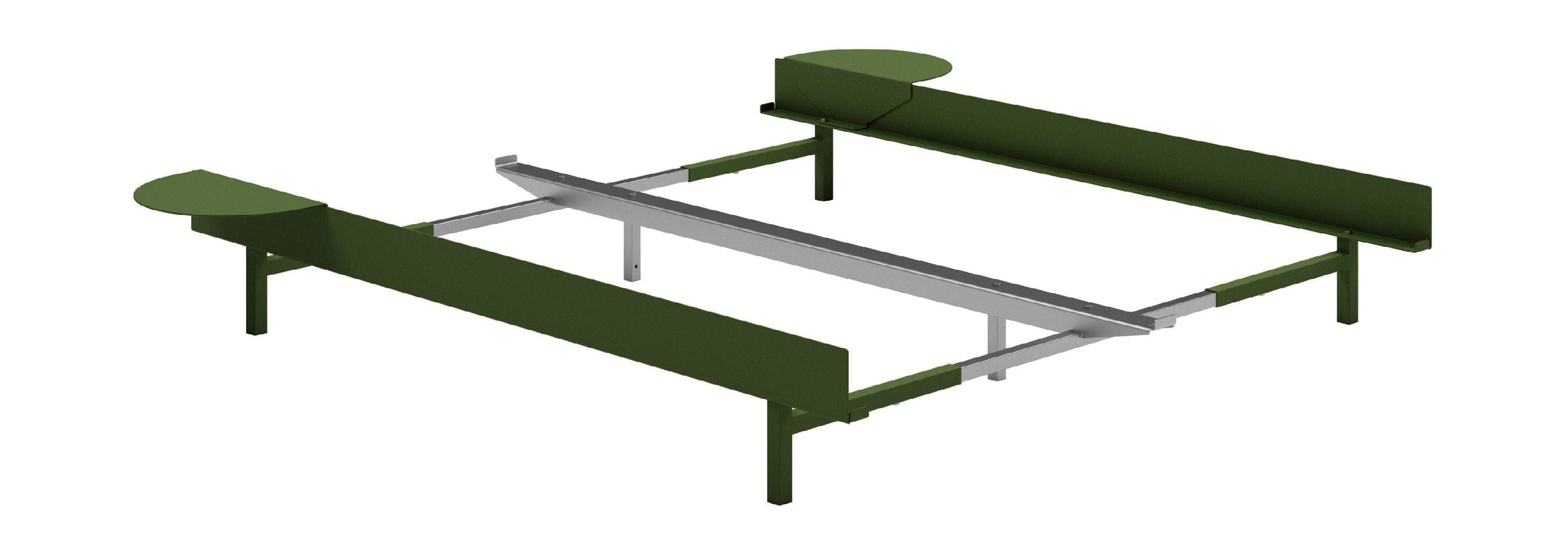 Cama Moebe con 2 mesas de noche 90 180 cm, Pine Green