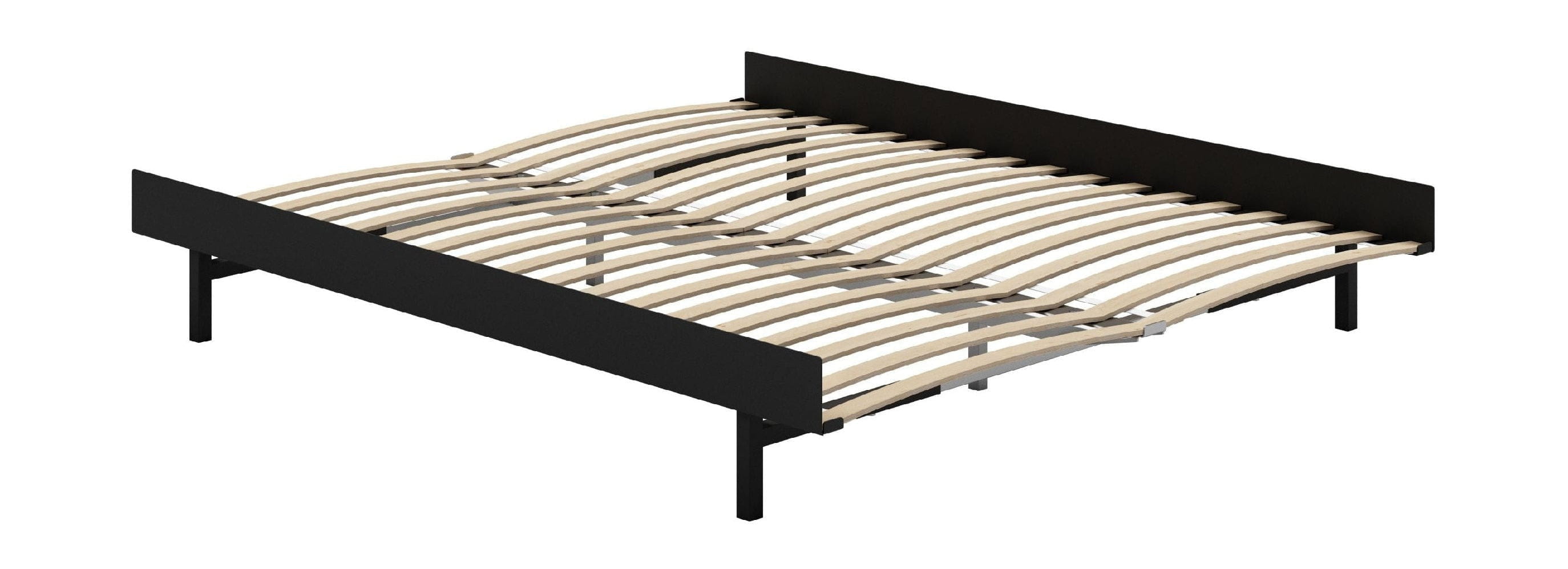 Moebe Bett mit Bettlatten 160 cm, schwarz