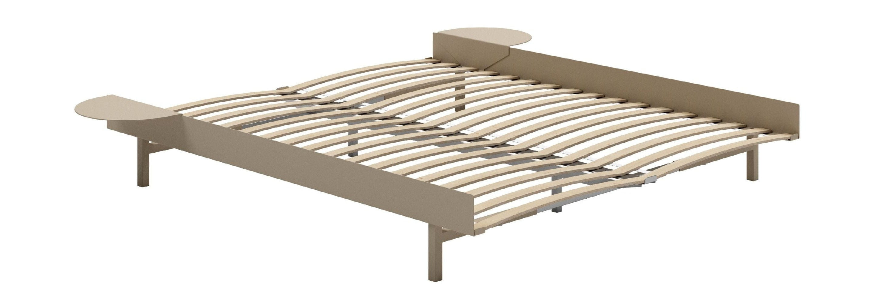 Moebe Bett mit Bettlatten und 2 Nachttischen 160 cm, Sand