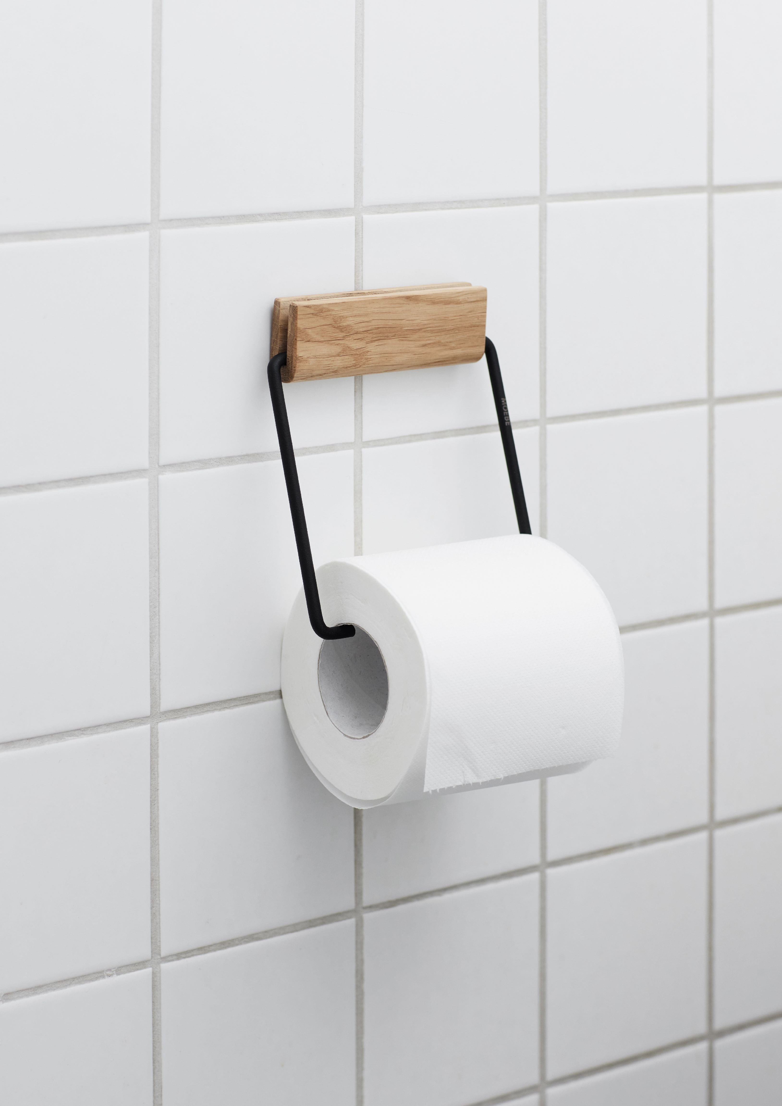 MOEBE Toilettenpapierhalter, Eiche/Schwarz