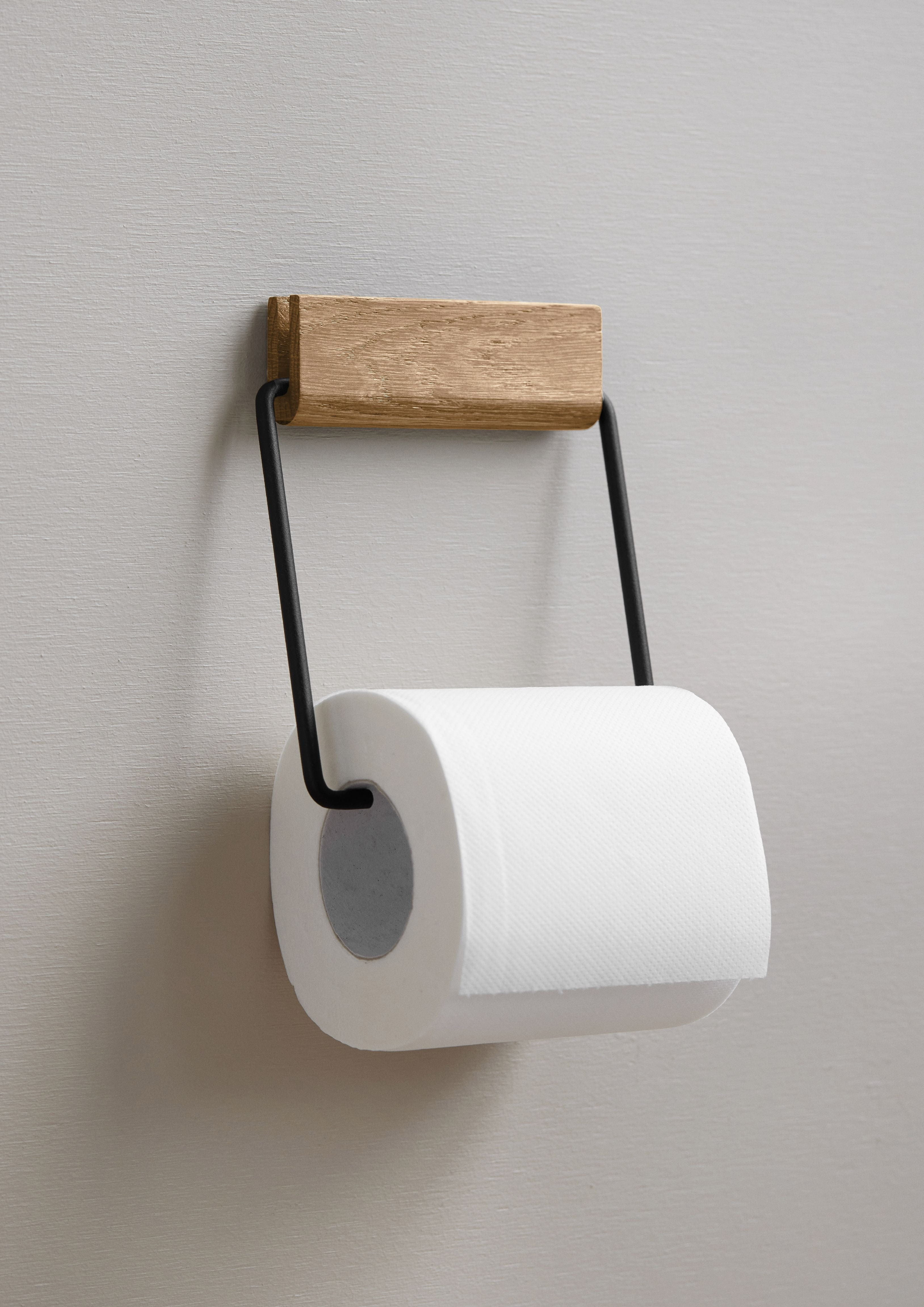 MOEBE Toilettenpapierhalter, Eiche/Schwarz