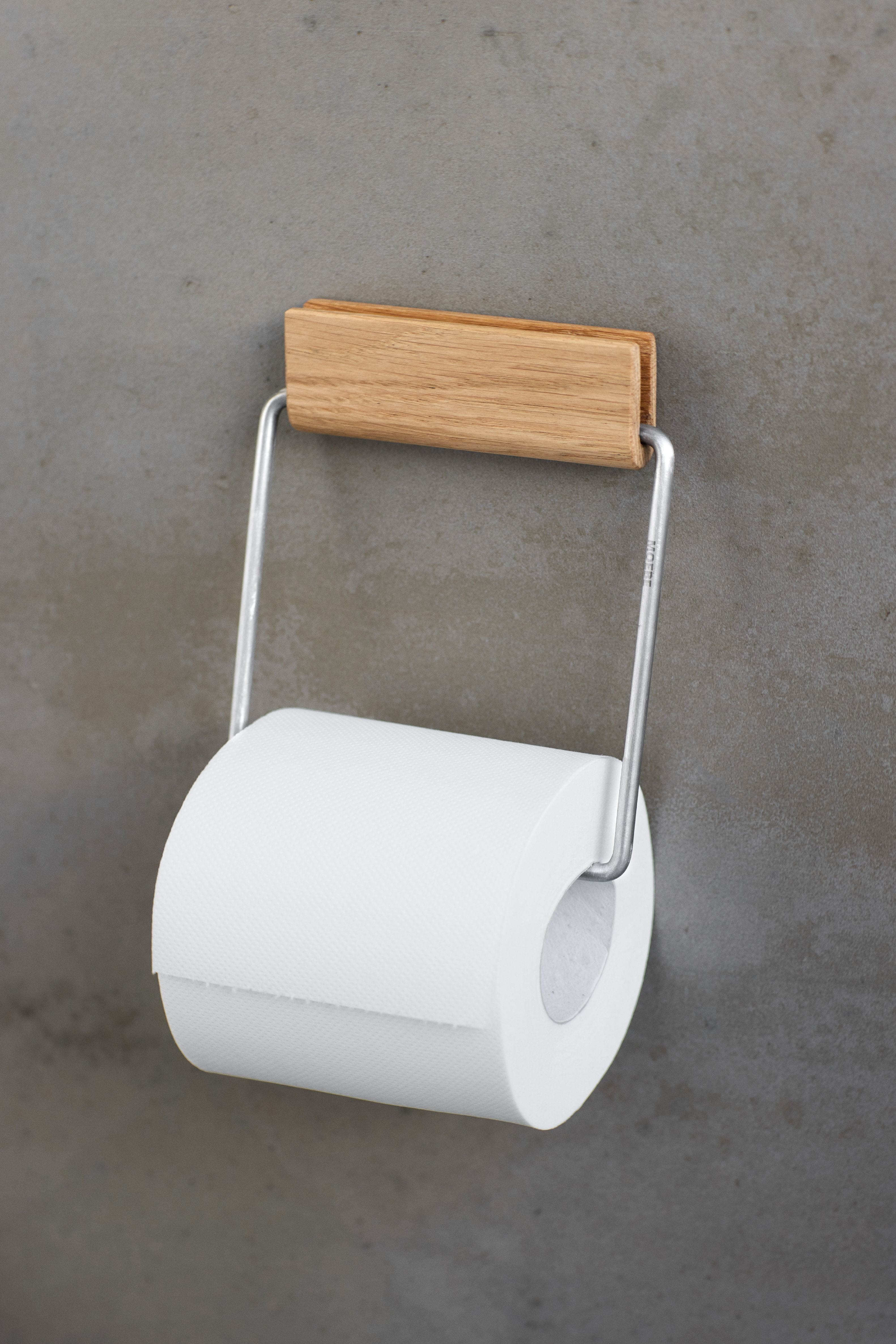 MOEBE Toilettenpapierhalter, Eiche/Stahl
