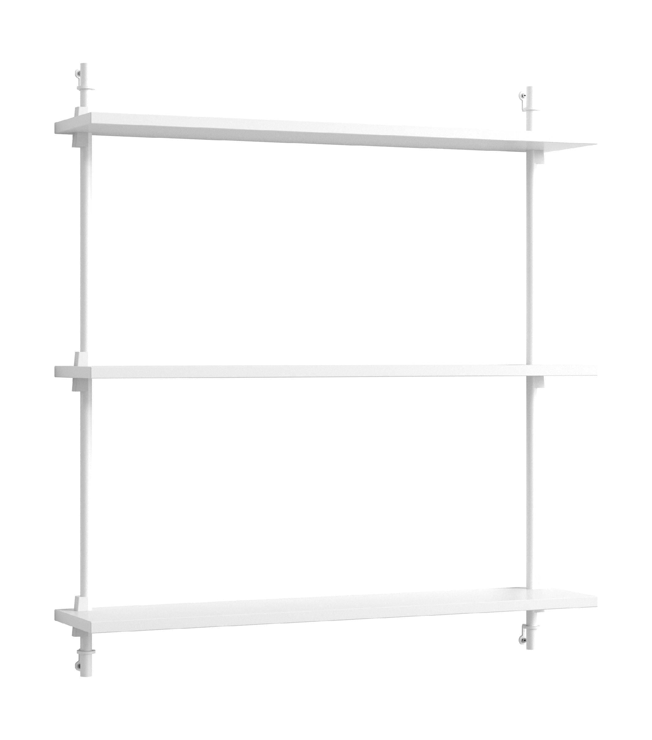 Moebe Wall Shelving Ws.85.1, wit/wit
