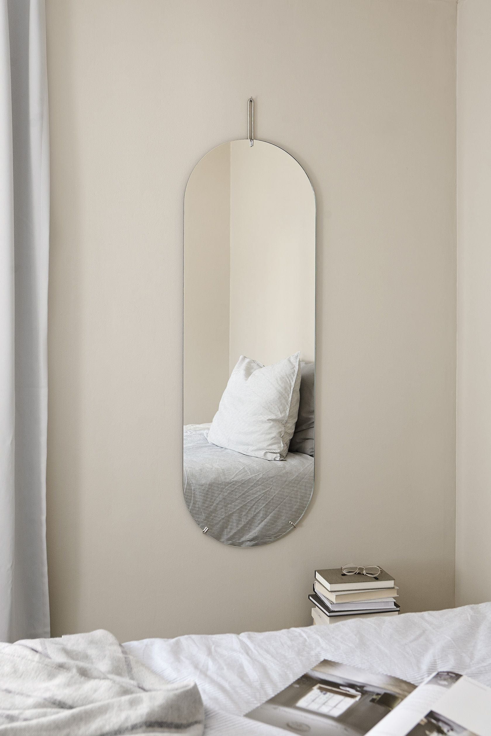 Moebe Væg spejl Ø50 cm, krom