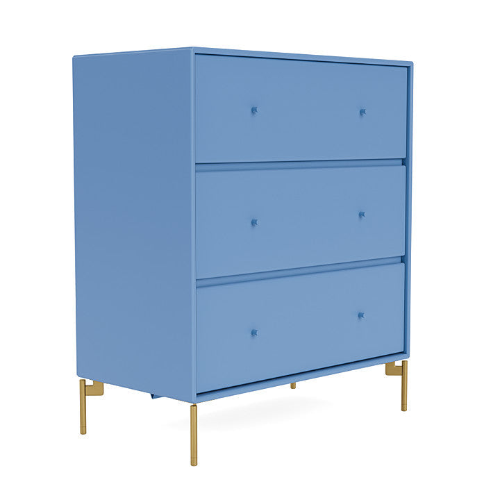 Montana Carry Dresser With Legs, Azure Blue/Brass