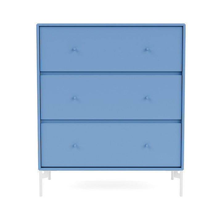 Montana Carry Dresser With Legs, Azure Blue/Snow White
