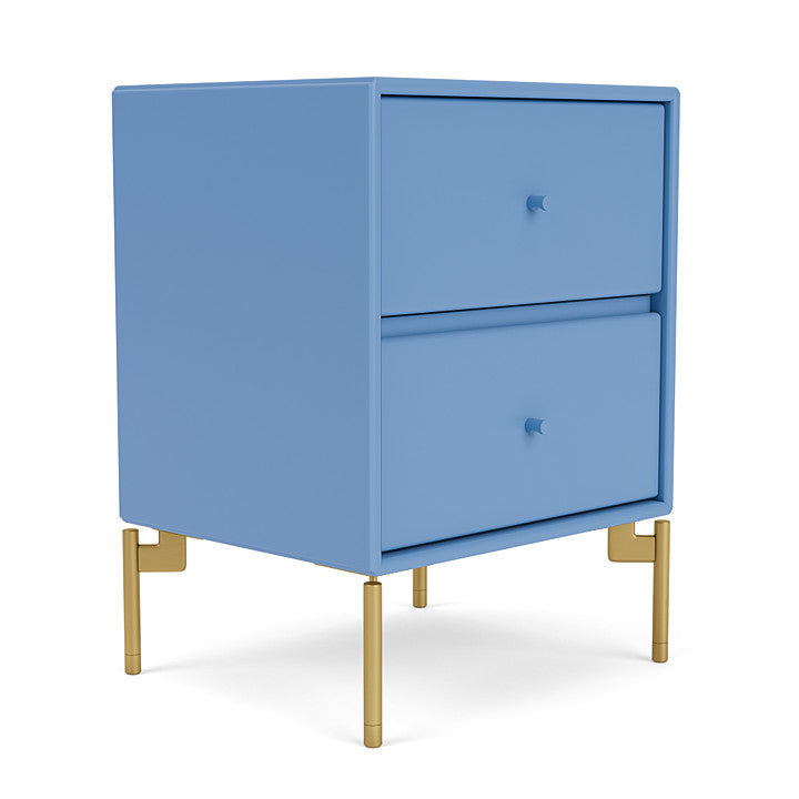 Montana Drift Drawer Module With Legs, Azure Blue/Brass