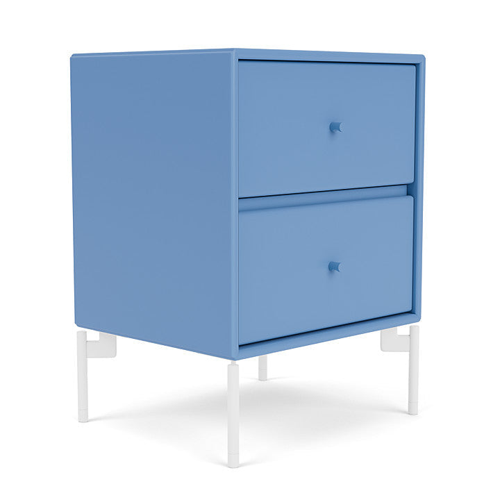 Montana Drift Drawer -modul med ben, Azure Blue/Snow White