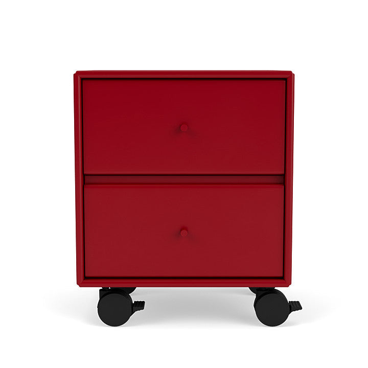 Montana Drift Drawer Module With Castors, Beetroot Red