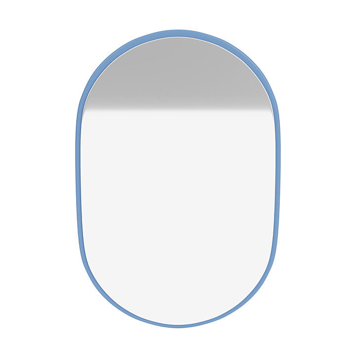 Montana Look Oval Mirror With Suspension Rail, Azure Blue