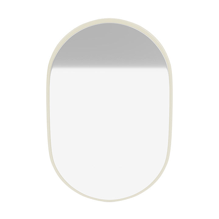 蒙大拿州外观椭圆形镜子，香草白色