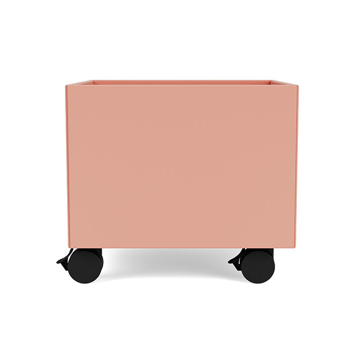 Montana Mini Play -laatikko Castersissa, raparperi punainen