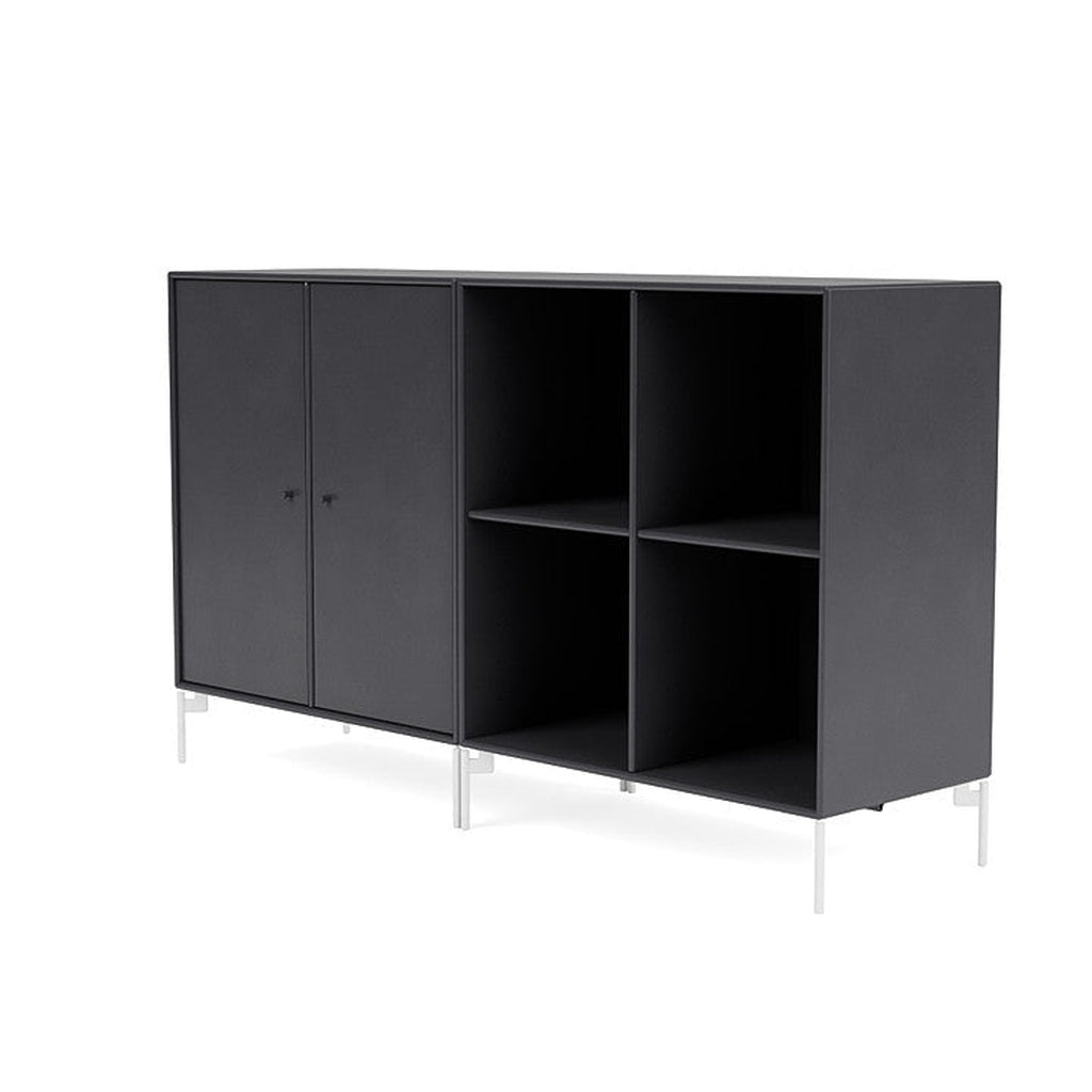 Montana Pair Classic Sideboard With Legs, Carbon Black/Snow White
