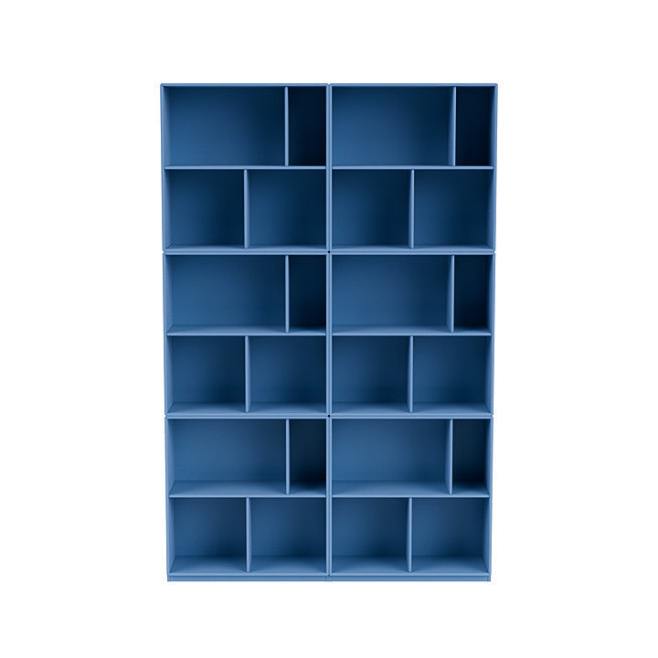 Montana Lesen Sie ein geräumiges Bücherregal mit 3 cm Sockel, Azure Blue