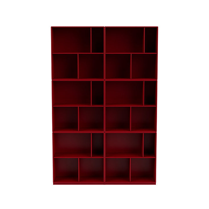 Montana Leggi la spaziosa scaffale con plinto da 3 cm, rosso barbabietola